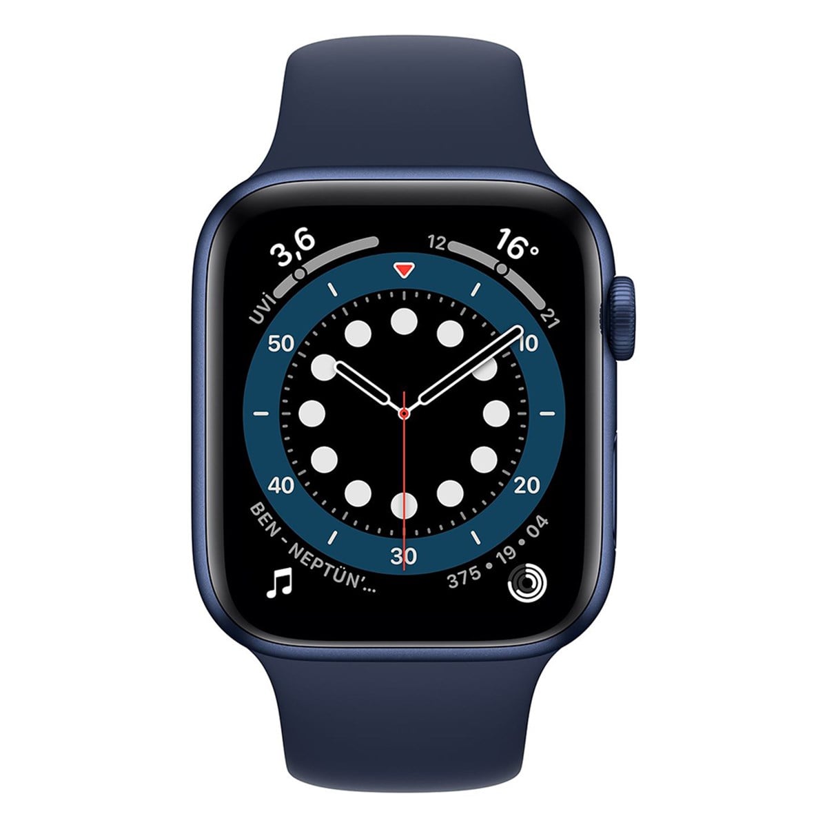 Apple Watch Seri 6 40mm Mavi Alüminyum Kasa ve Koyu Lacivert Spor Kordon