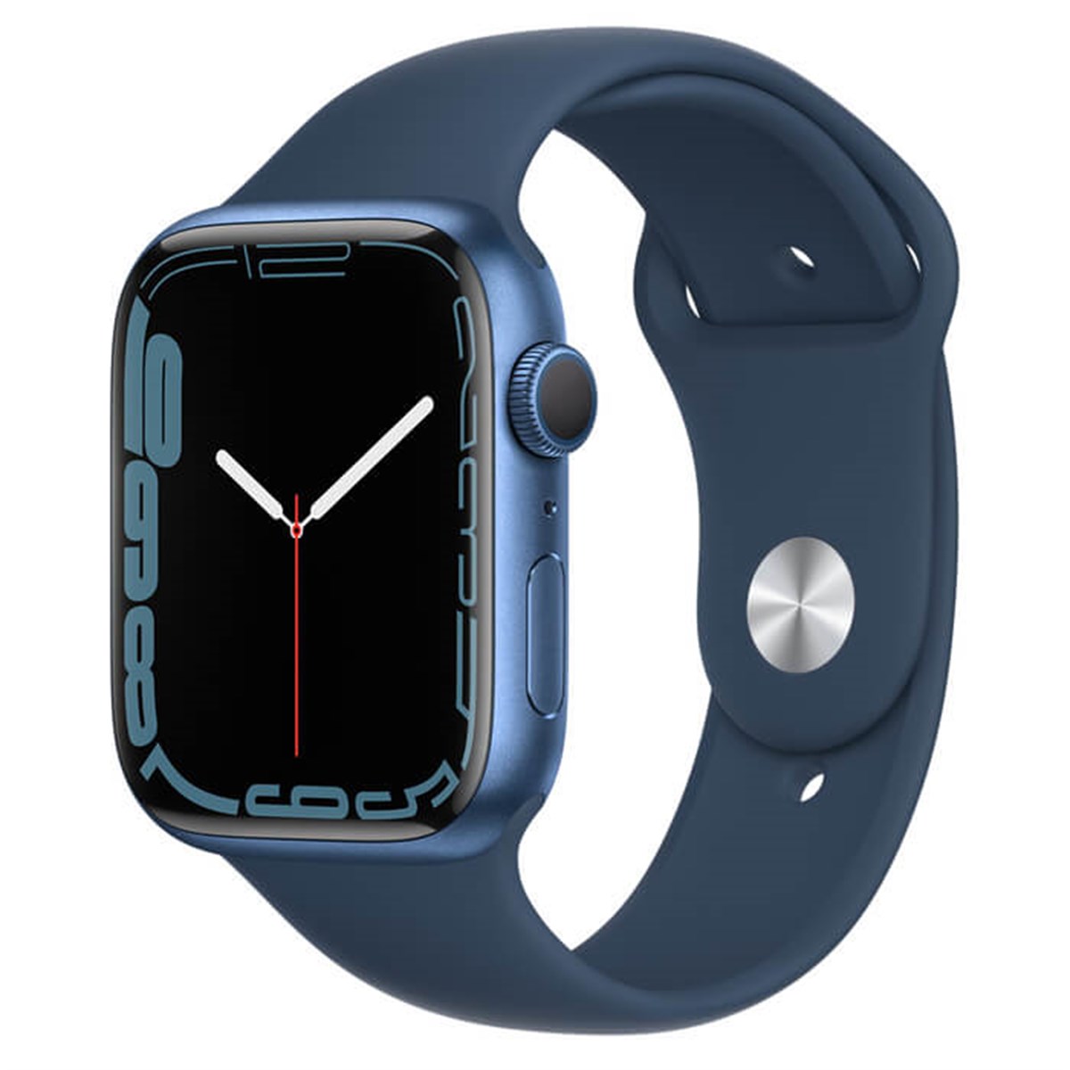 Apple Watch Seri 7 45mm Mavi Alüminyum Kasa ve Koyu Lacivert Spor Kordon