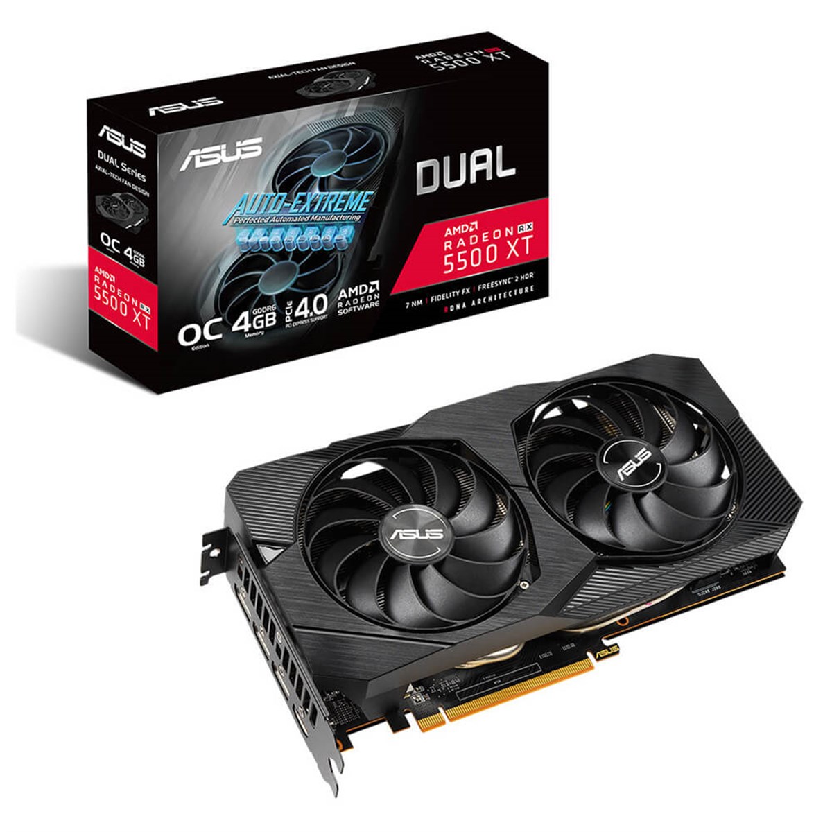 ASUS DUAL Radeon RX 5500 XT OC EVO 4GB GDDR6 128 Bit Ekran Kartı