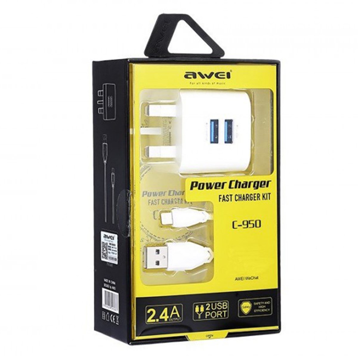 Awei C-950 2.4A Micro USB Kablo ve Adaptör Hızlı Şarj Kiti