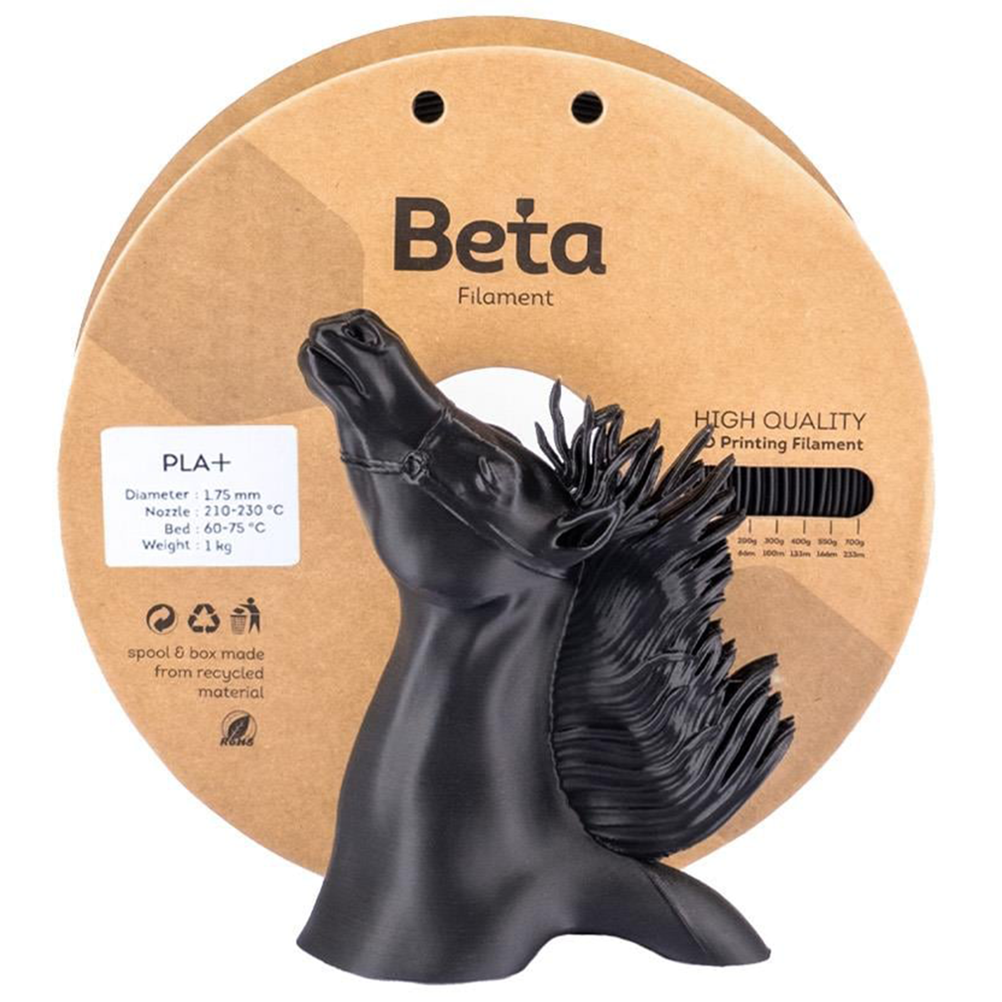 Beta PLA Plus Filament Black 1.75mm