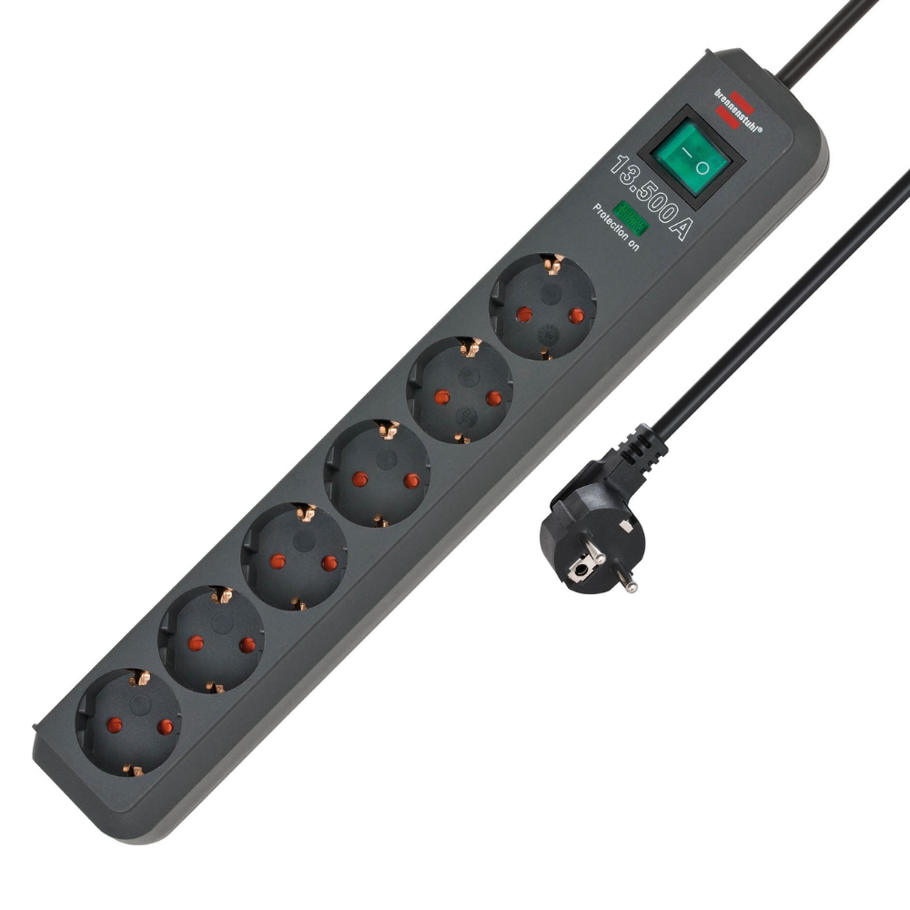 Brennenstuhl Eco-Line 13.500 A,  5 li surge protection (Akım Koruma)