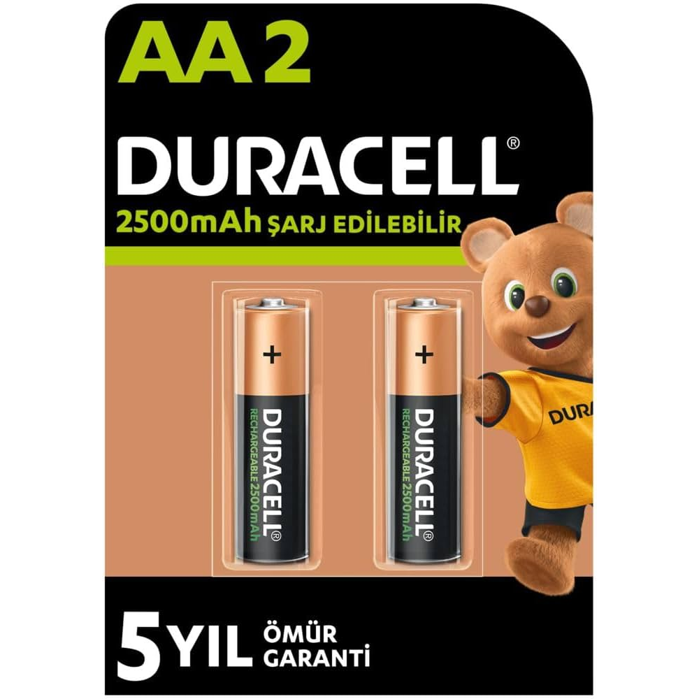 Duracell 2500 MAH AA 2Lİ Şarjlı Kalem Pil