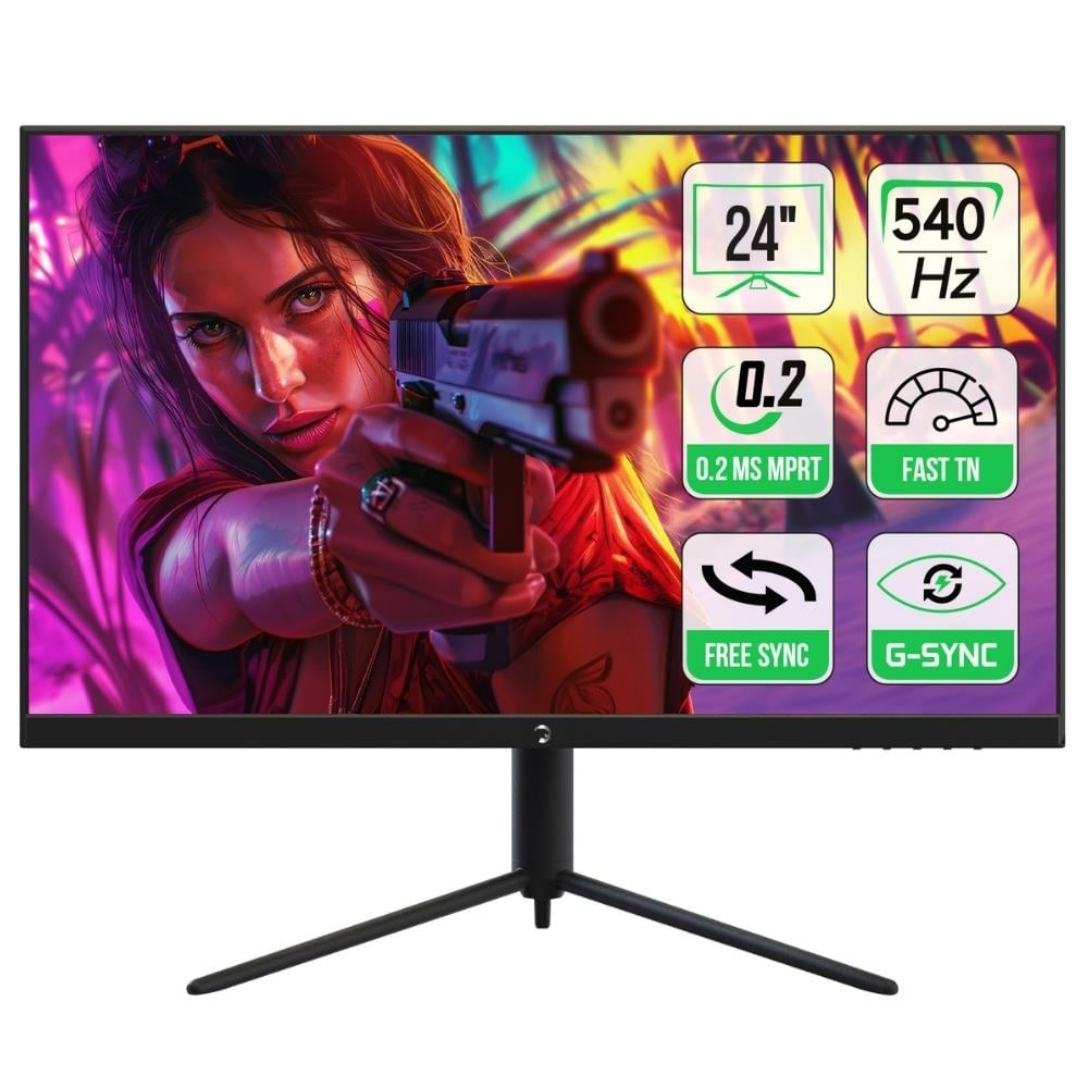GamePower 24 inch Lucid S20 540Hz 0.2MS Flat E-Sports Fast TN Pivot Rgb Gaming Monitör
