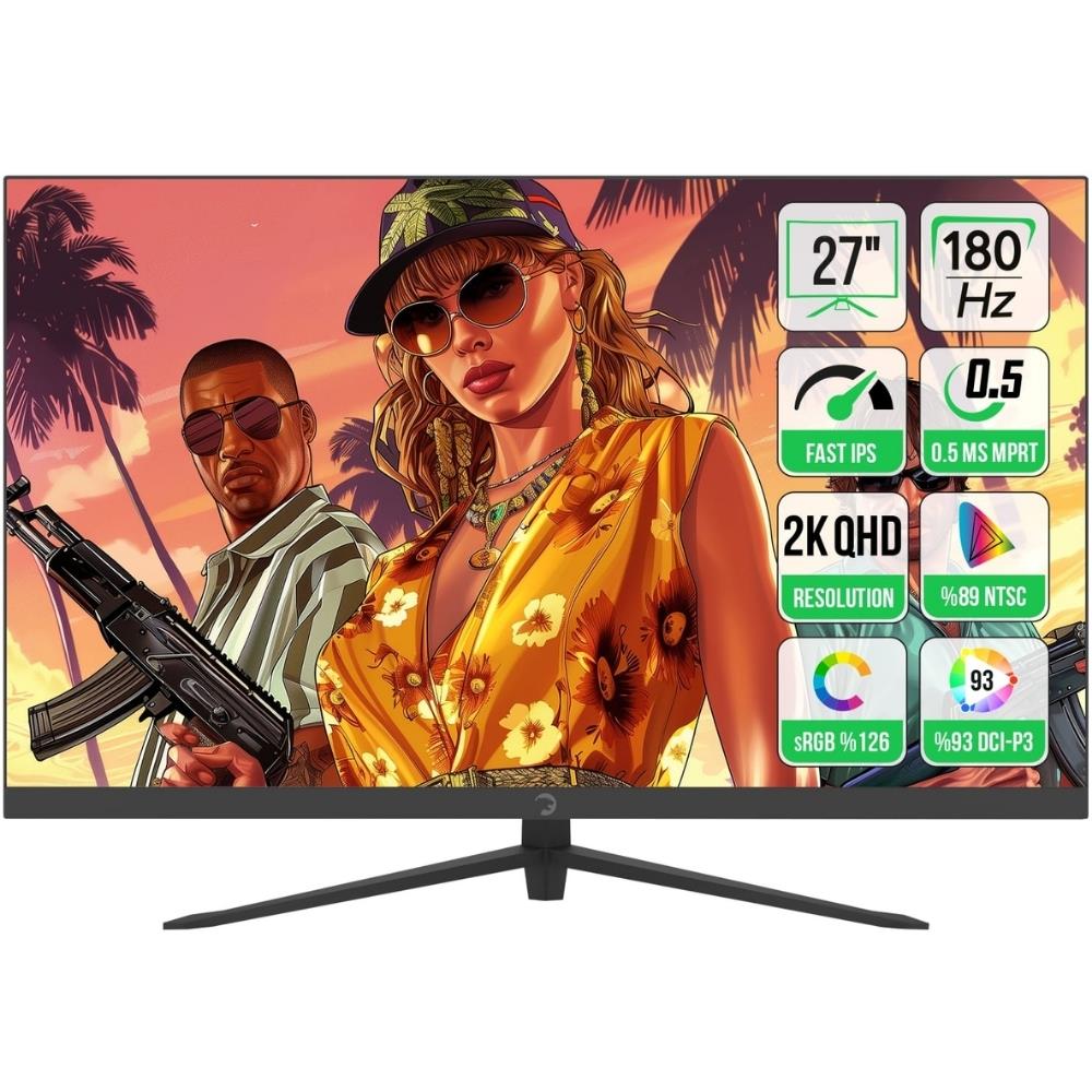 GamePower 27 inch Sonic T80 Flat Fast IPS 180HZ 0.5Ms QHD 2K Gaming Monitör