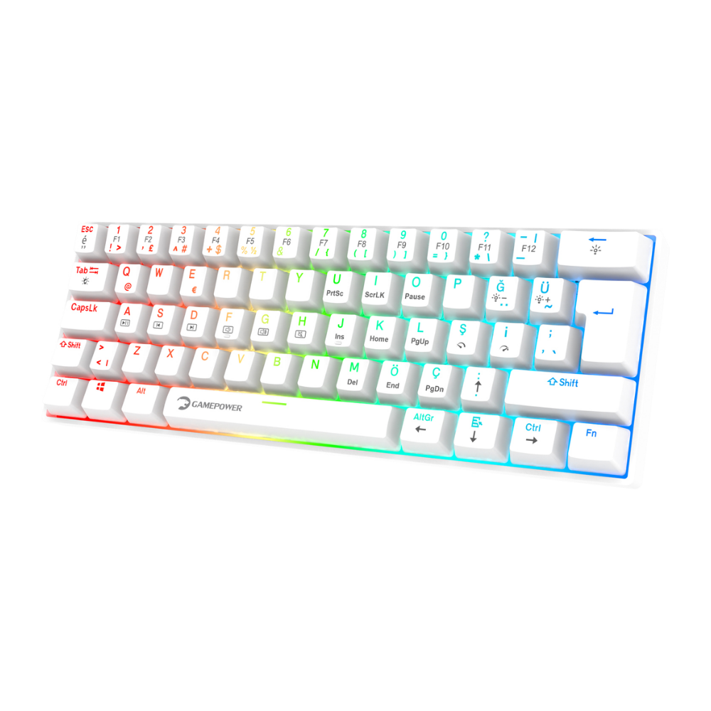 GamePower Lyra RGB 60M 62Tuş Siyah Mekanik Kablolu Blue Switch Klavye