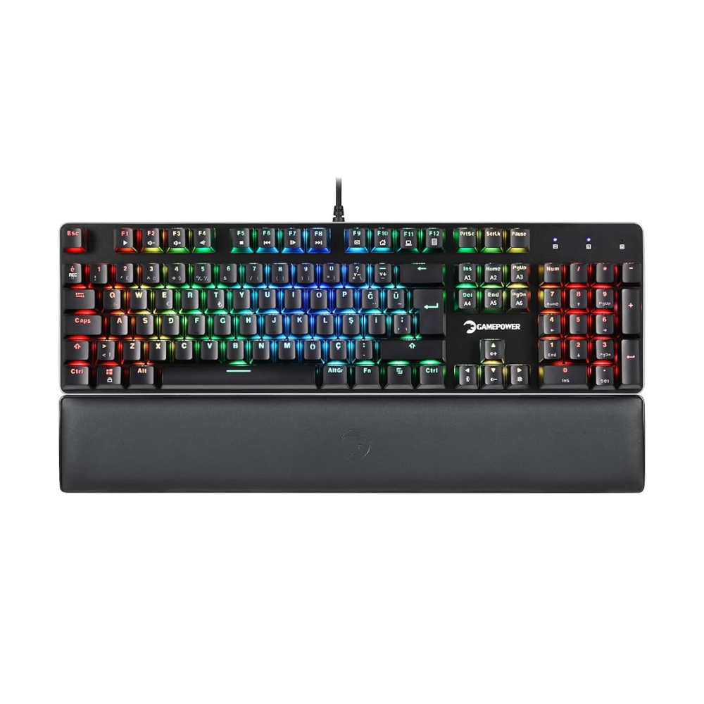 GamePower Ogre Rainbow 60M Red Switch Türkçe Q USB Mekanik Gaming Klavye