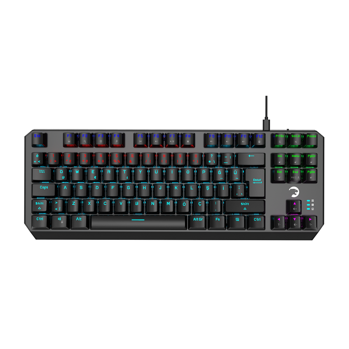 GamePower Overlord 60M Mekanik Siyah Switch Türkçe Q 88 Tuş USB Gaming Klavye