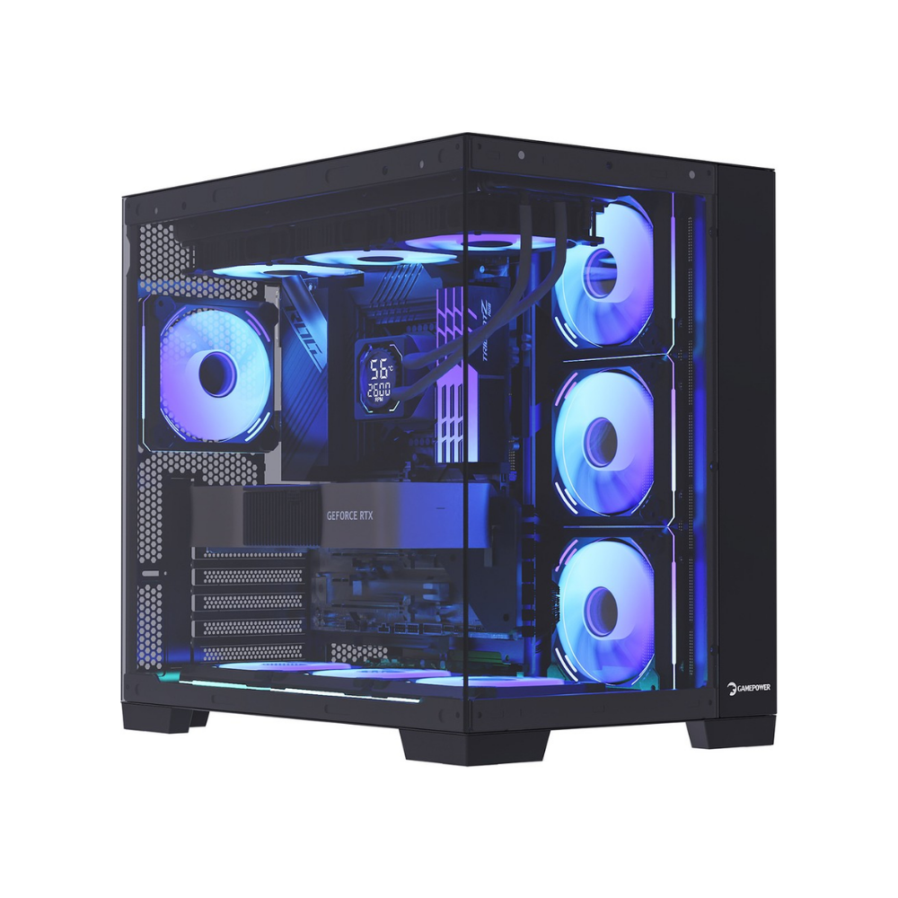 GamePower Warcry Pulse 4xARGB Fan 850W ATX 3.1 - PCIe 5.1 80+ Gold Temperli Cam ATX Gaming (Oyuncu) Kasa