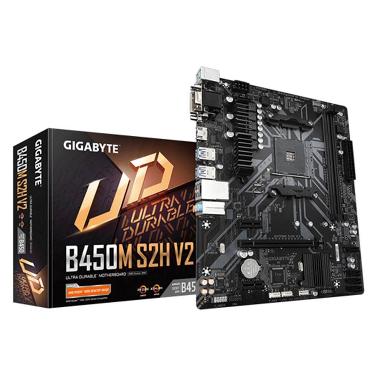 GIGABYTE B450M S2H V2 3600MHz(OC) DDR4 Soket AM4 M.2 HDMI DVI VGA mATX Anakart