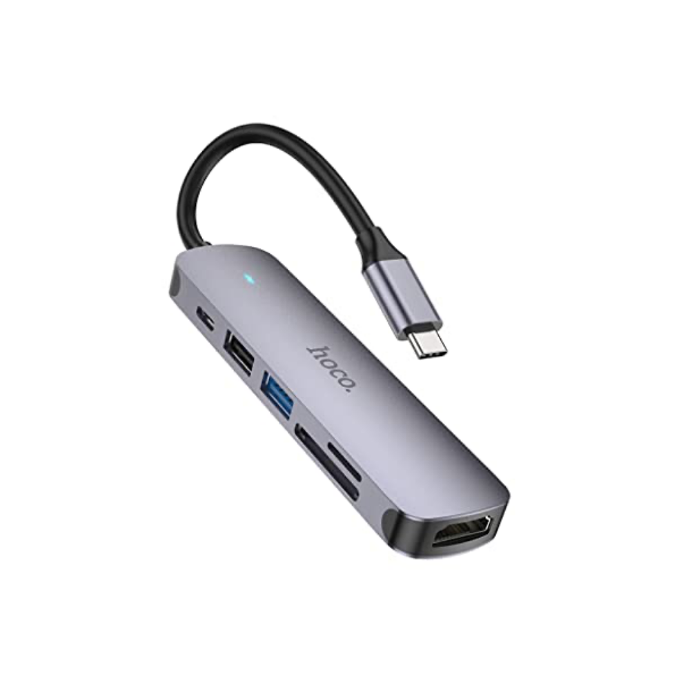 Hoco HB28 6'sı 1 arada Type-C çok işlevli dönüştürücü