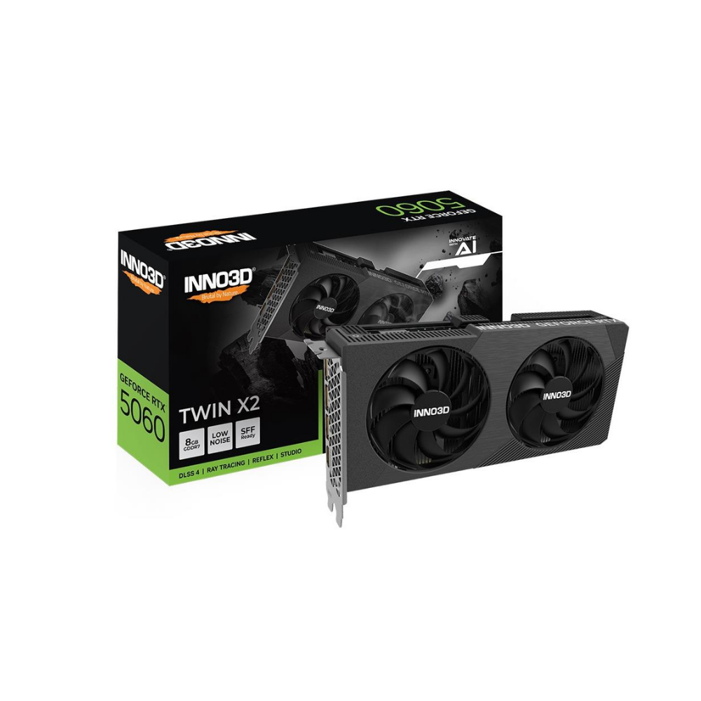 Inno3D RTX5060 8GB Twin X2 OC 128Bit GDDR7 3xDP  HDMI Ekran Kartı