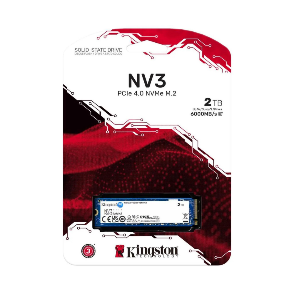 Kingston 2 Tb NV3 SNV3S/2000G  6000/5000MB/S NVMe PCIe 4.0 M2 Harddisk