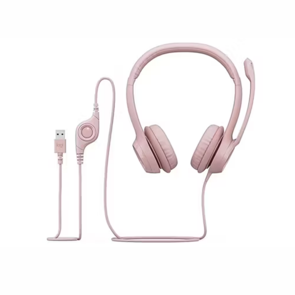 Logitech  H390 Pudra Pembe Usb Mikrofonlu Kulaklık 981-001281