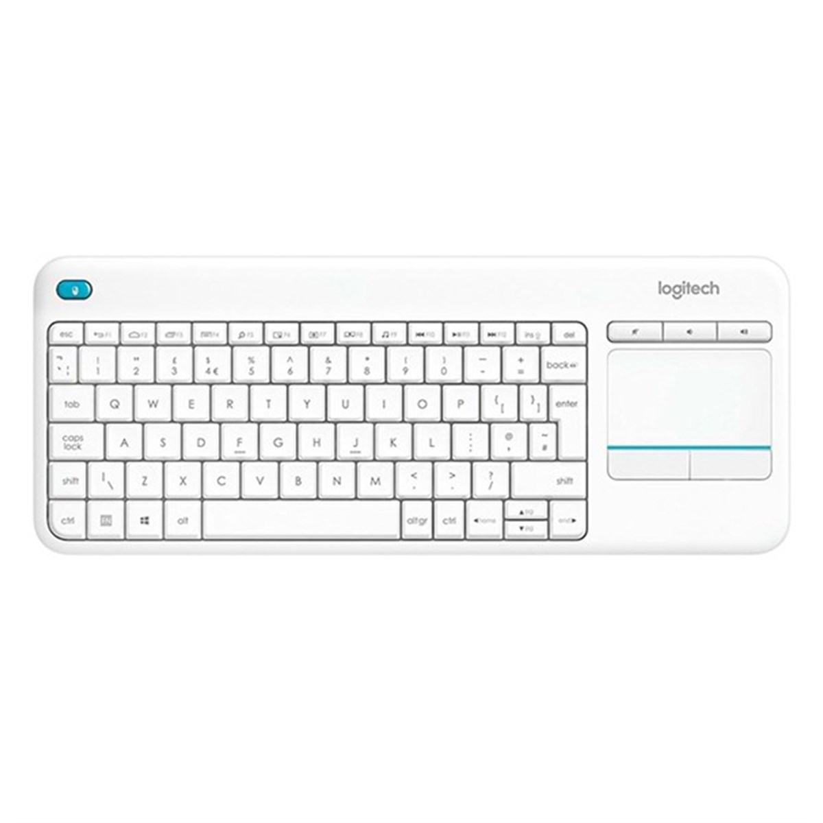 Logitech K400 Plus Kablosuz Touch Beyaz Klavye