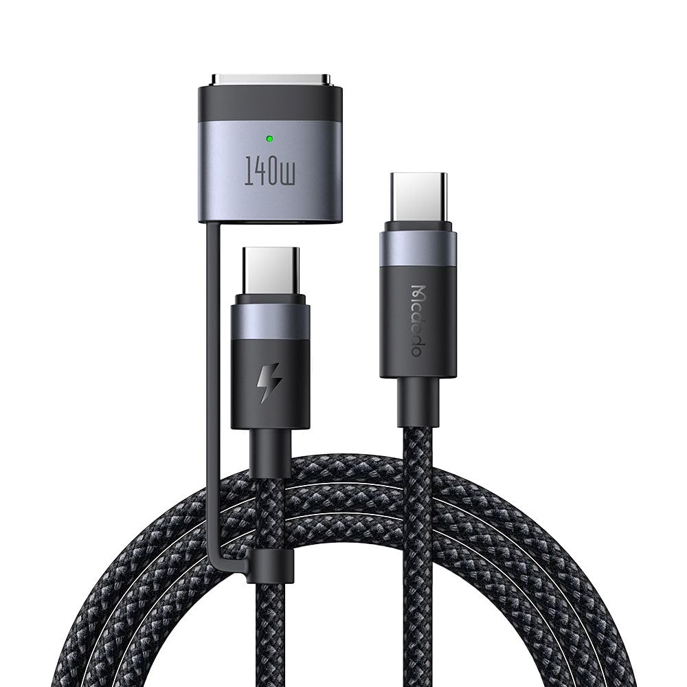 McDodo 240W/140W 2 in 1 USB-C to USB-C+ Magsafe 3 Magnetic 2m CA-0140 Black Cable