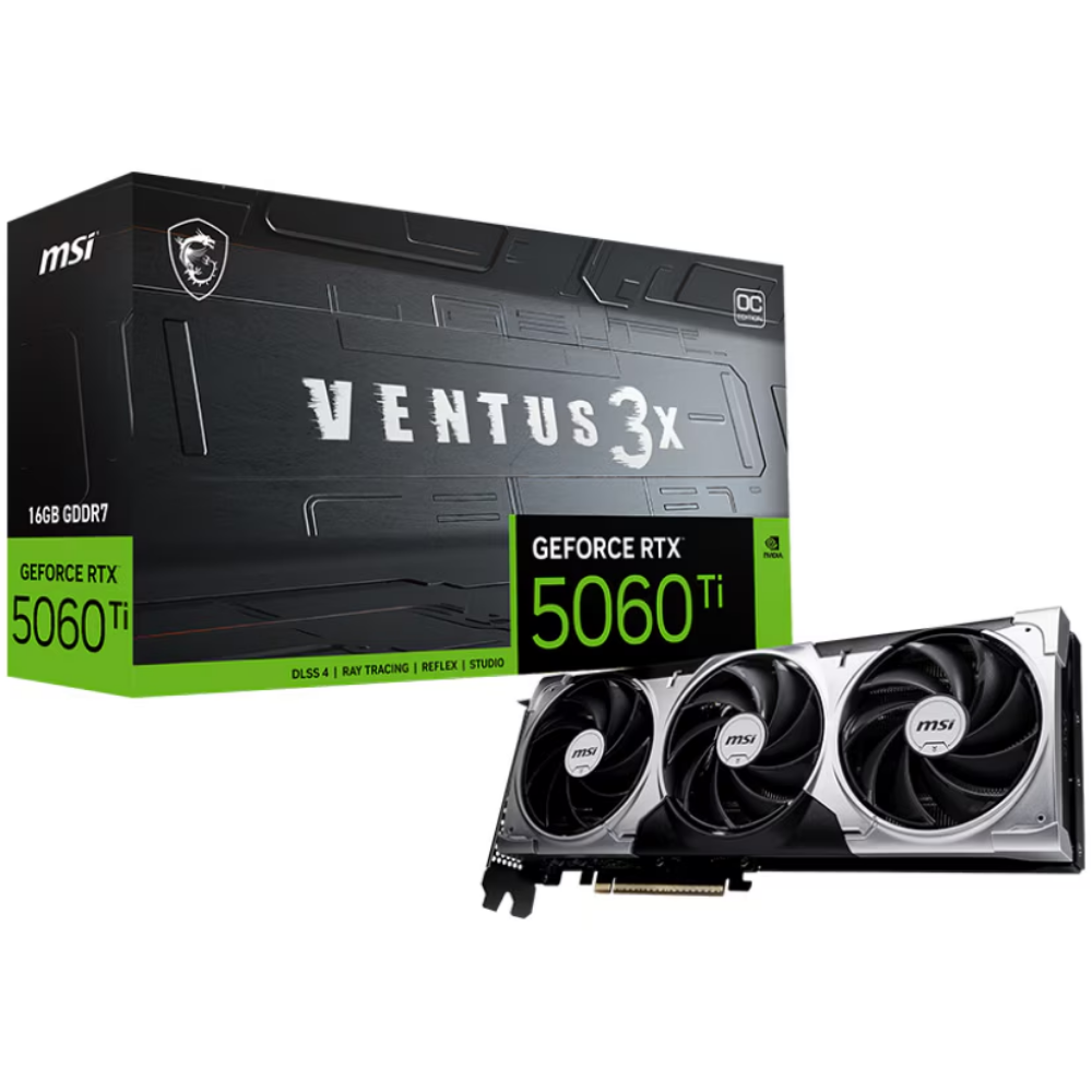 MSI GeForce RTX 5060TI 16G VENTUS 3X OC GDDR7 128Bit DX12 DLSS 4 Gaming (Oyuncu) Ekran Kartı