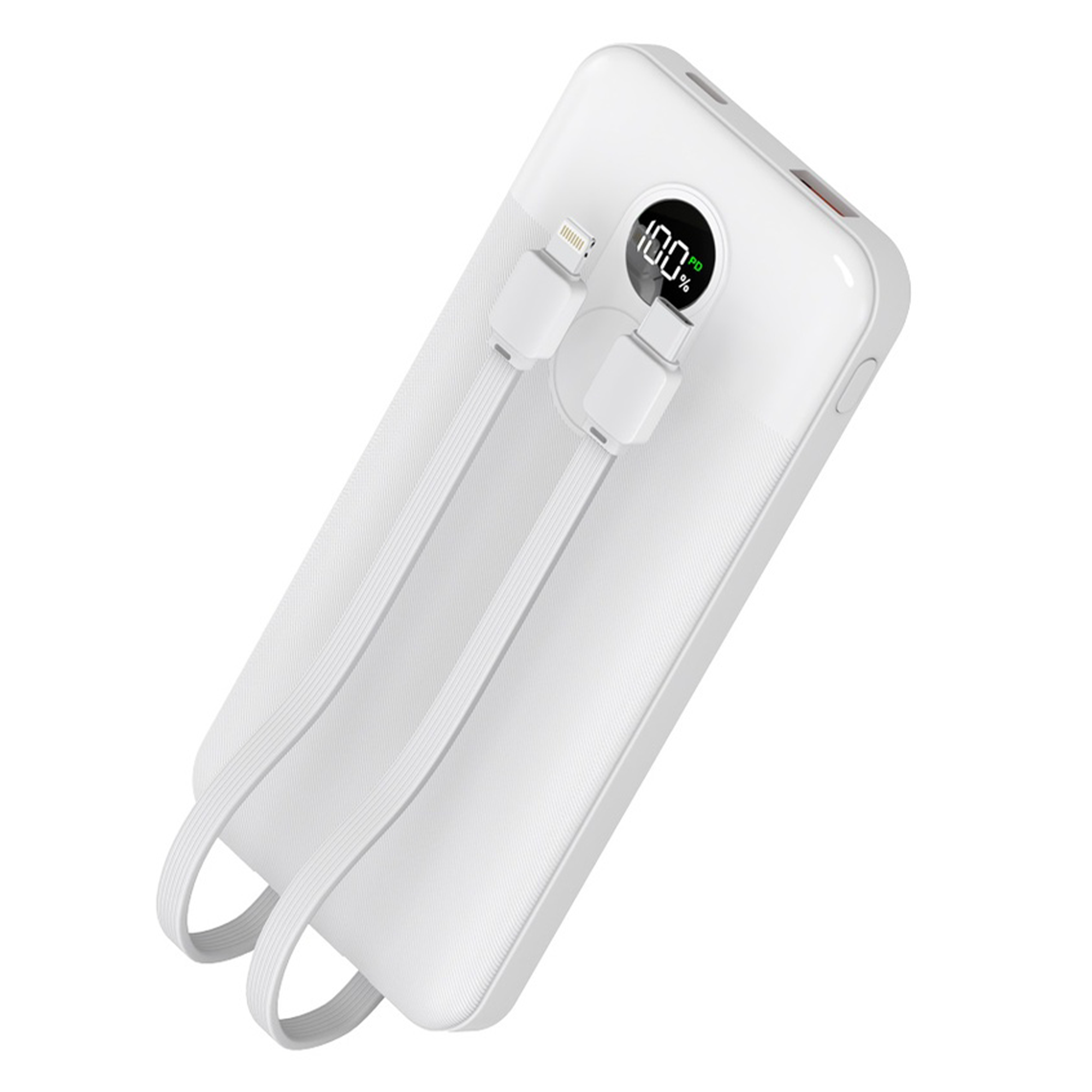 Porodo 10000mAh Powerbank Entegre Kablo Beyaz