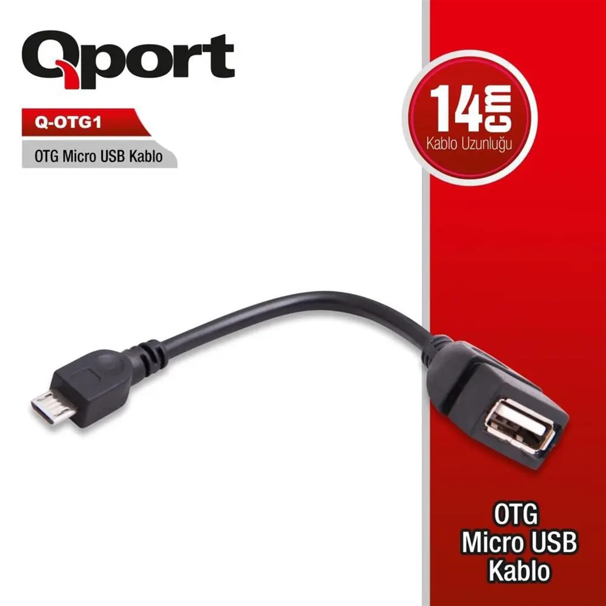 QPort Q-OTG1 OTG Micro USB Çevirici Kablo