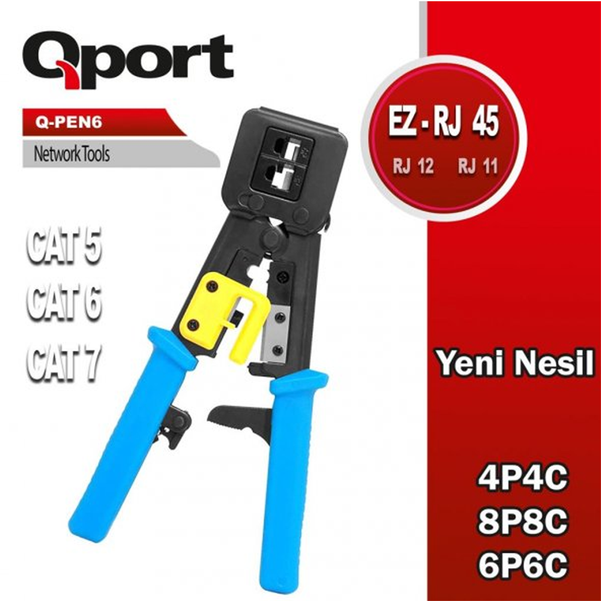 Qport Q-PEN6 Yeni Nesil EZ-RJ Ağ Pensesi
