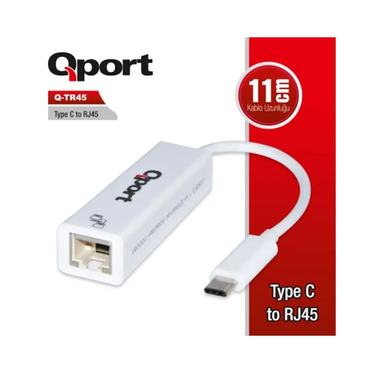 Qport Q-TR45 Type-C To Rj45(Gigabit)Network Dönüştürücü