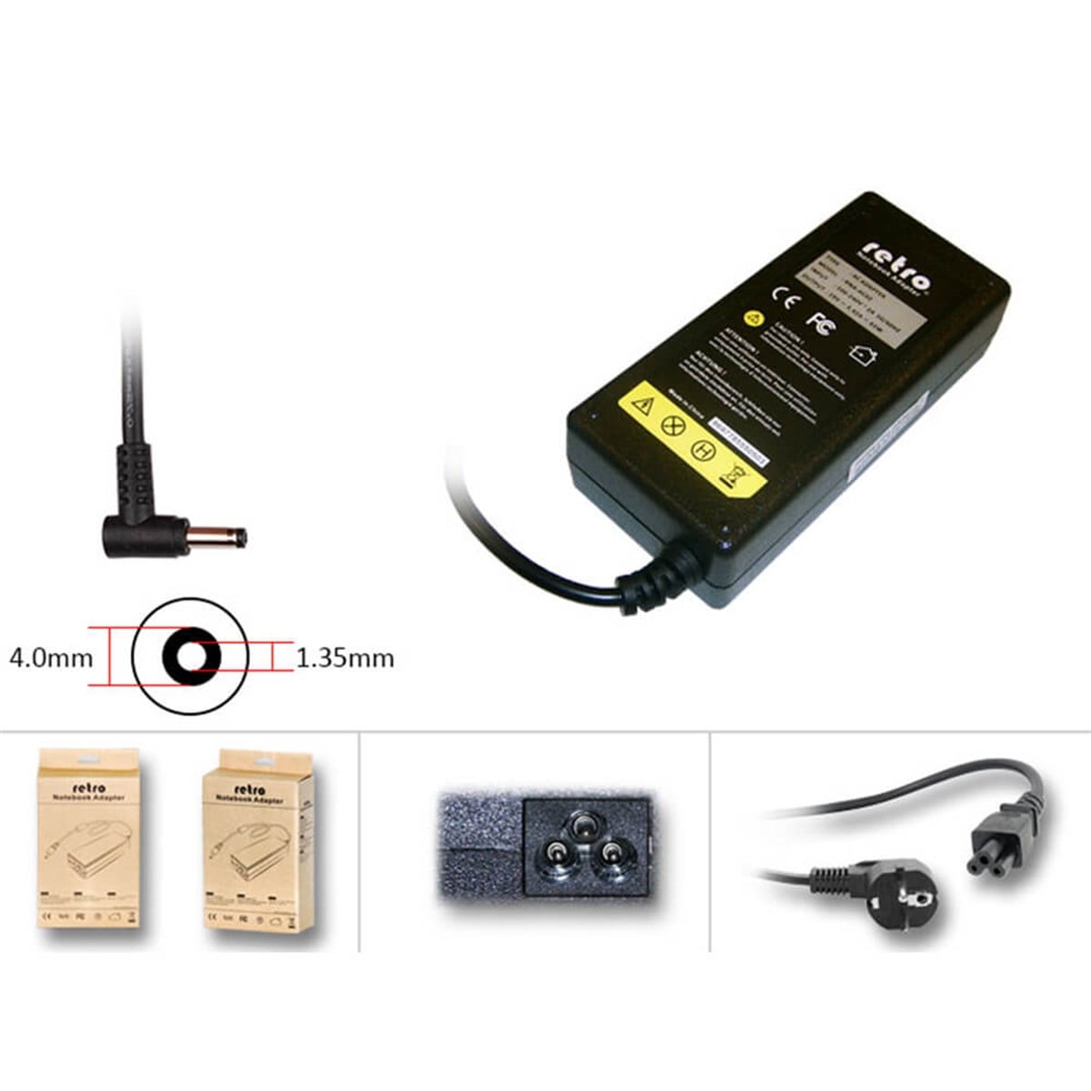 RETRO RNA-AS05 Asus İnce Uç 19V 3.42A 65W Notebook Adaptörü