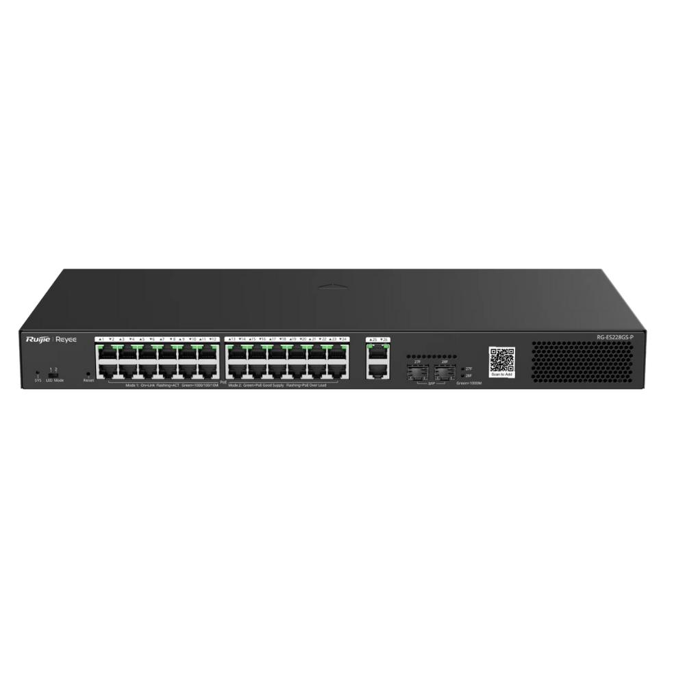 Ruijie-Reyee RG-ES228GS-P 28 Port 24XGE-2XGE/SFP 370W Poe Switch