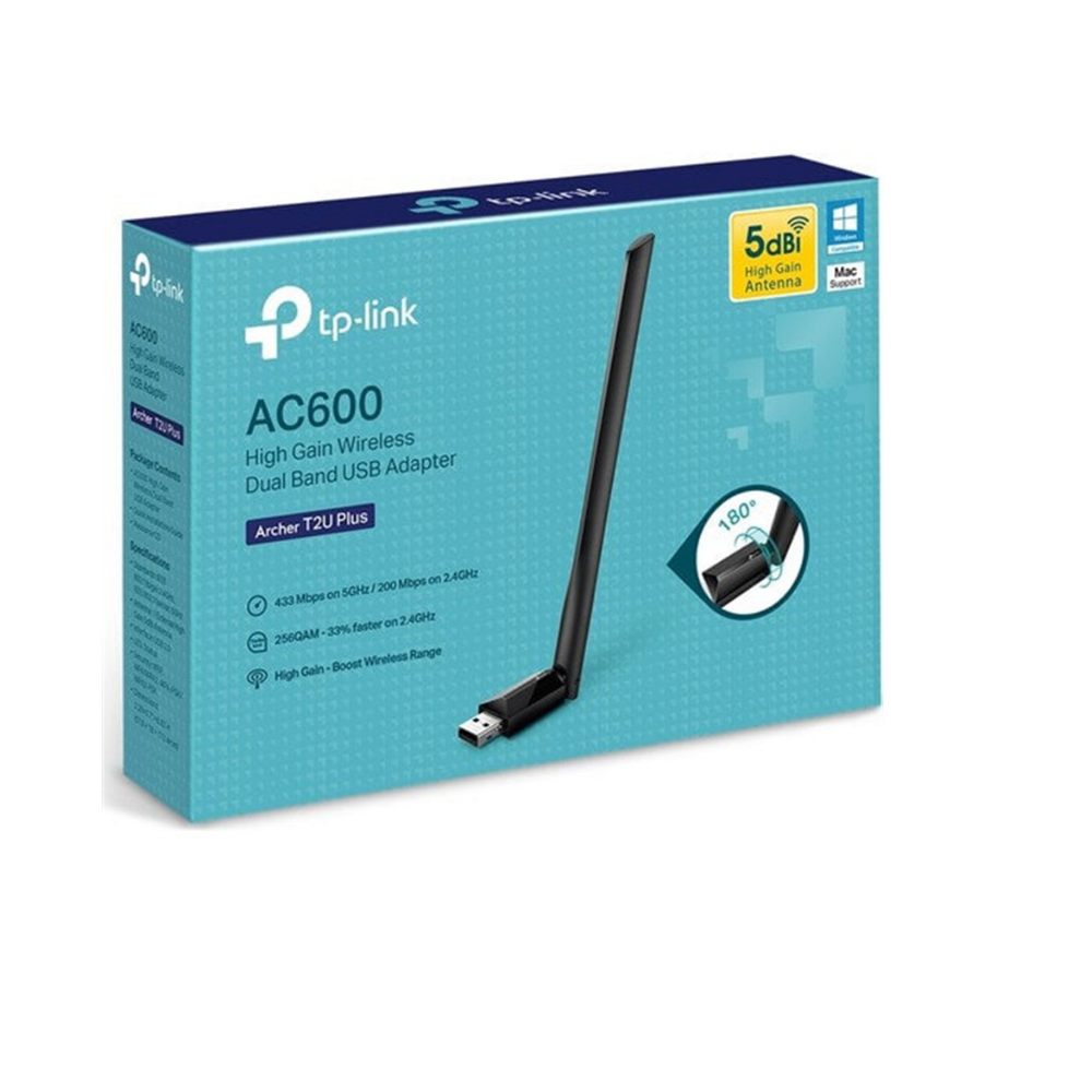 Tp-Link Archer T2U Plus AC600 Dual Band USB Adaptör