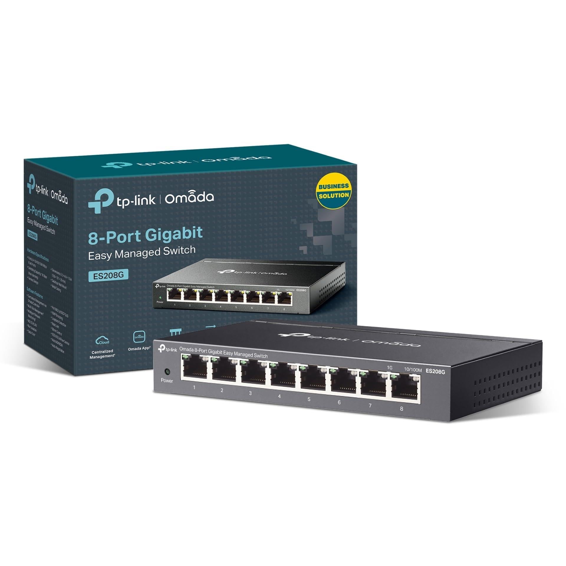 TP-LINK OMADA ES208GP 8 PORT GIGABIT 8 PORT POE+ KOLAY YONETİLEBİLİR DESKTOP SWITCH
