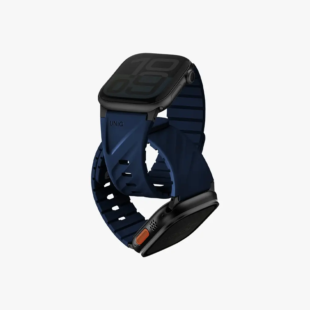 UNIQ Apple Watch (49/46/45/44/42/41/40mm) Fluo Watch Silicone Rubber Band Midnight Black UNIQ-49-40MM-FLUOMBLK
