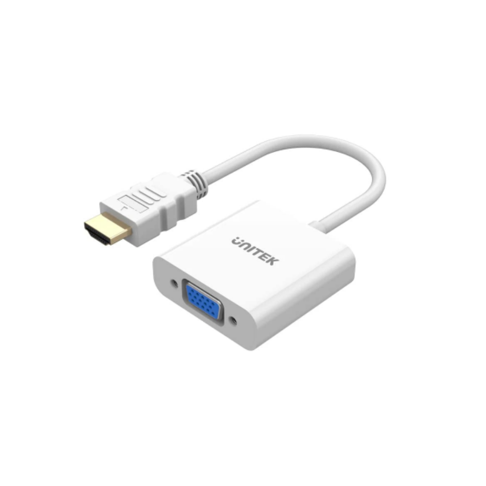 Unitek HDMI to VGA/3.5MM (Ses Destekli) Beyaz Dönüştürücü Kablo (Y-6333C01)