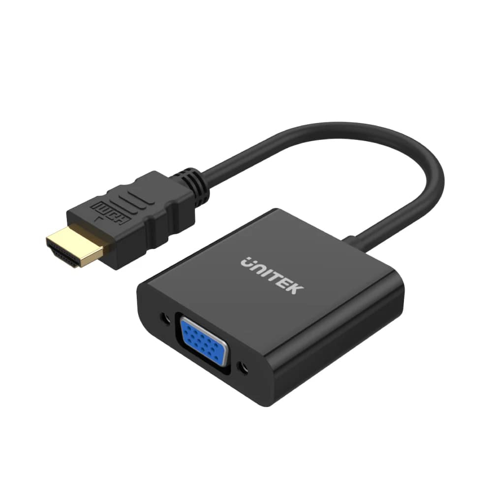 Unitek HDMI to VGA/3.5MM (Ses Destekli) Siyah Dönüştürücü Kablo (Y-6333)