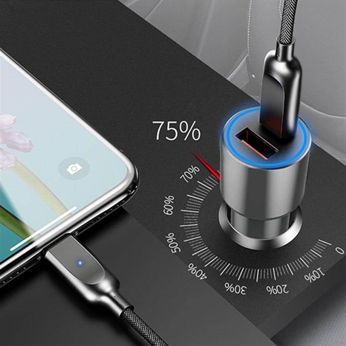 Wiwu Elite ED-100 USB Lightning Şarj ve Data Kablo Siyah 1.2 mt