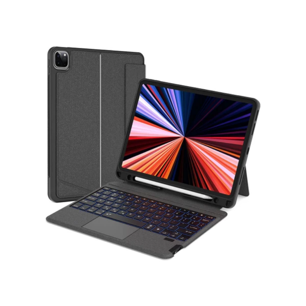 WIWU MK-002 iPad 10.9 (2022) Bluetooth Klavye Manyetik Deri Tablet Stand Kılıfı