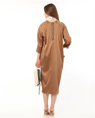 Oversize Kamel Midi Elbise