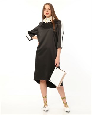 Oversize Midi Siyah Elbise