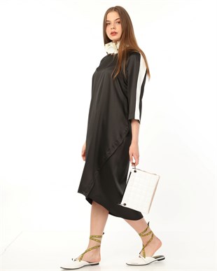 Oversize Midi Siyah Elbise