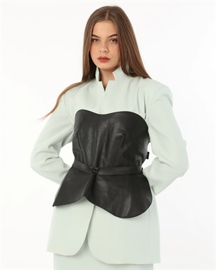 Su Yeşili Blazer Ceket