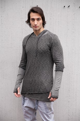 Triko Detaylı Sweatshirt