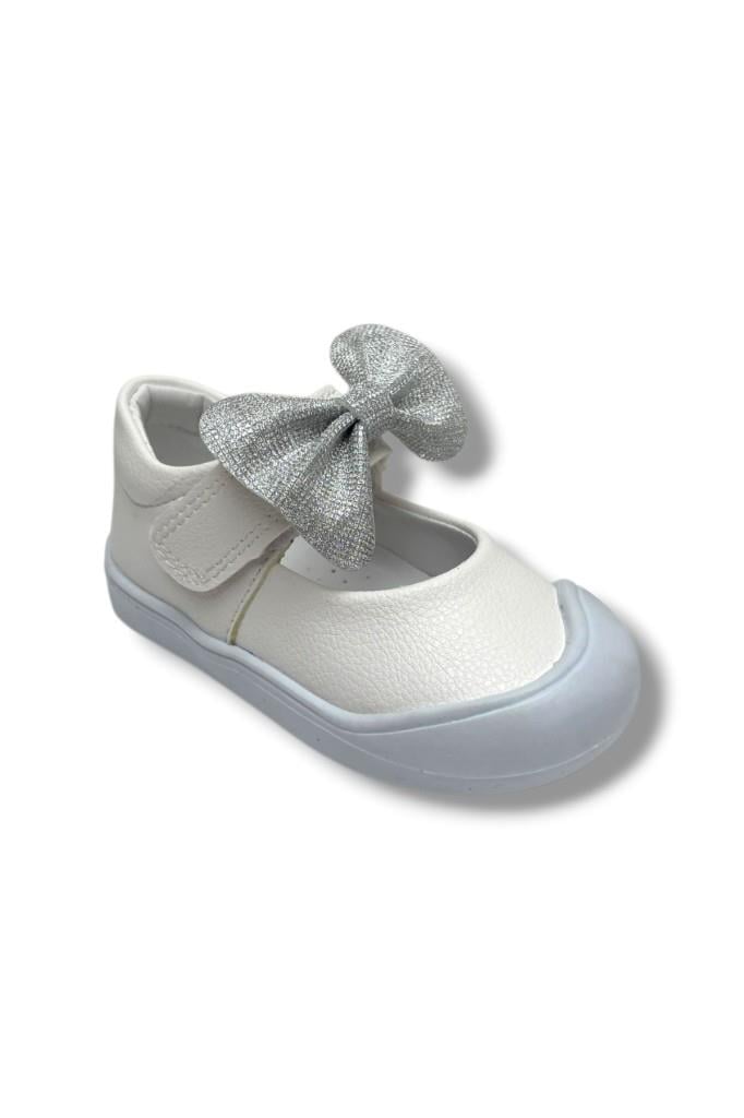 Arzen Bebe 121-26 Cilt Deri Papyonlu Cırtlı Anatomik Kız Bebek Ayakkabısı 19-23