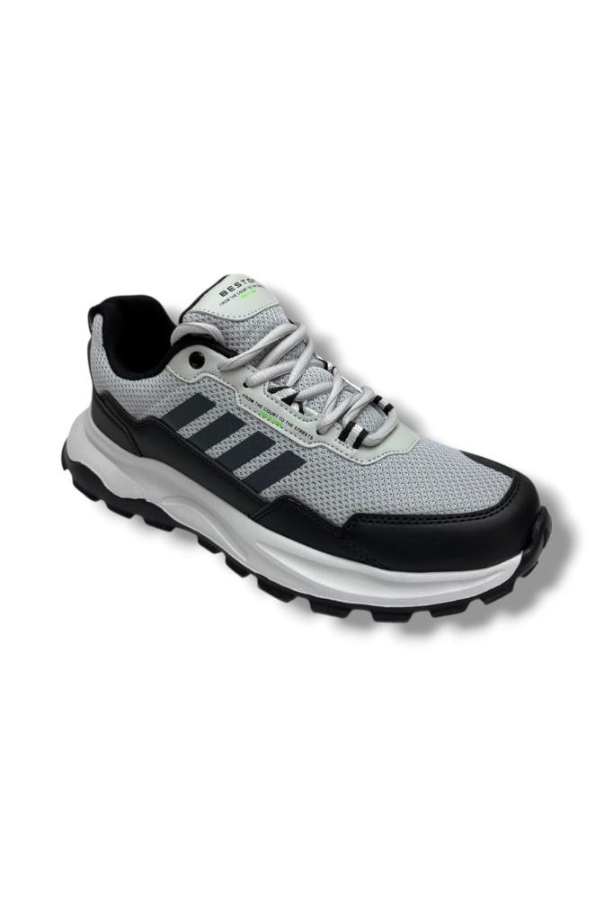 Best Of 2045-26 Anorak Deri Anatomik Erkek Sneaker Buz Siyah Beyaz