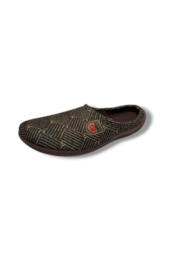 Gezer 16437-26 Çizgili Kare Desenli Termal Erkek Ev Terlik