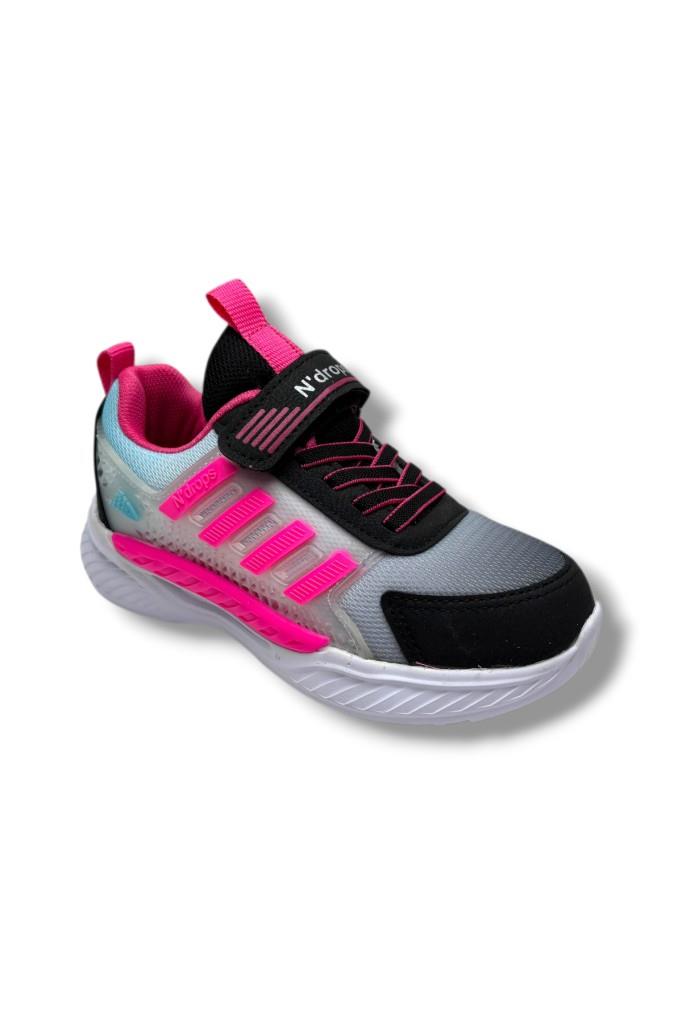 Ndrops 023-26 Anorak Anatomik Kız Çocuk Sneaker Siyah Fuşya 31-35
