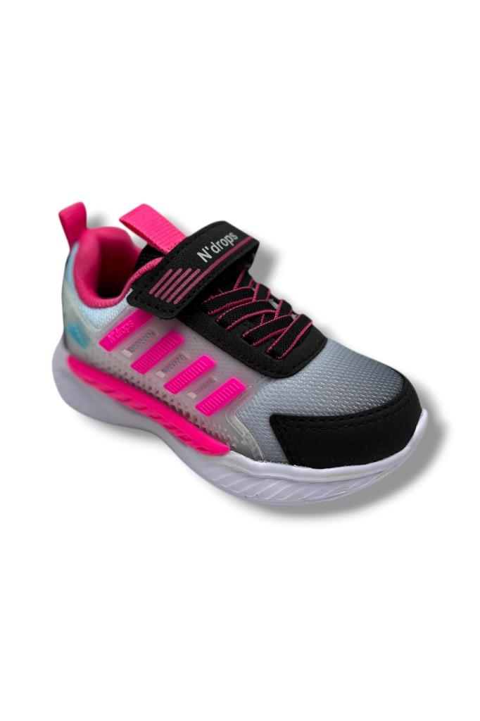 Ndrops 023-26 Anorak Anatomik Kız Çocuk Sneaker Siyah Fuşya 26-30
