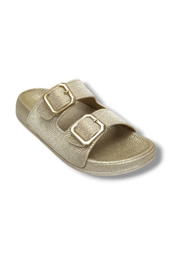 Pienn 20061-011-26 Anatomik Simli Çift Tokalı Kadın Terlik