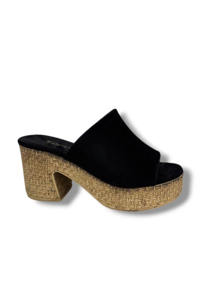 Şanzelize K500-26 Süet Anatomik Dolgu Topuklu Kadın Terlik