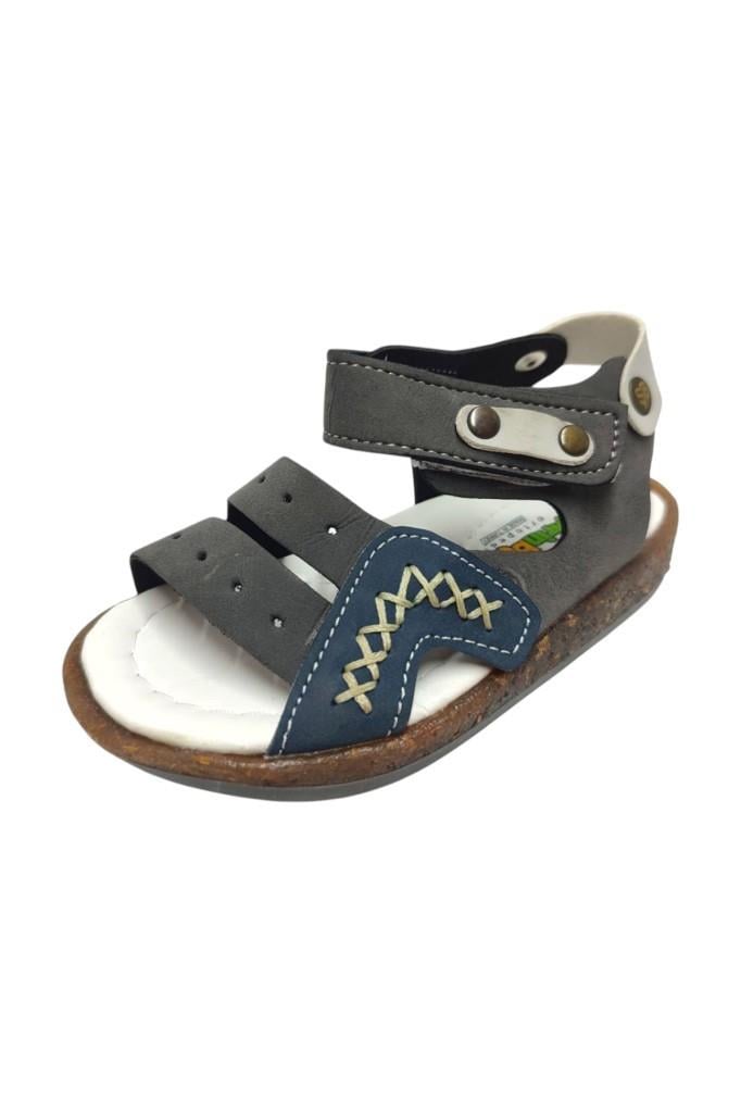 Şirinbebe 1718-20 Dikiş Cırtlı Erkek Çocuk Sandalet Füme Lacivert 21-25