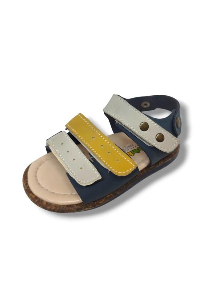 Şiringenç 1578-20 Anatomik 3 Cırt Bant Erkek Çocuk Sandalet Lacivert Sari 21-25
