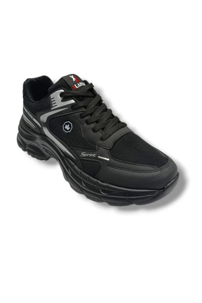 Wanderfull 4334-26 Anorak Bağcıklı Erkek Sneaker Siyah Gümüş 45-47