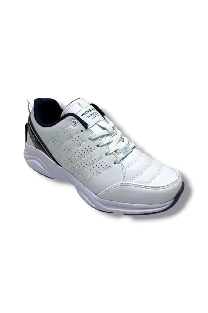 Wickers 2353-26 Cilt Deri  Anatomik Erkek Sneaker Beyaz Laci